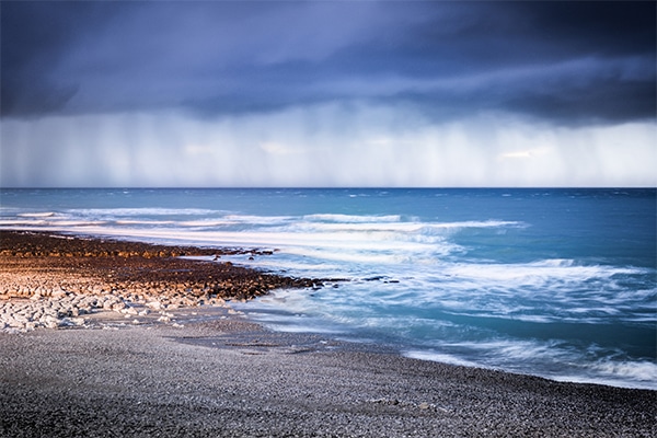 Rainclouds over the sea