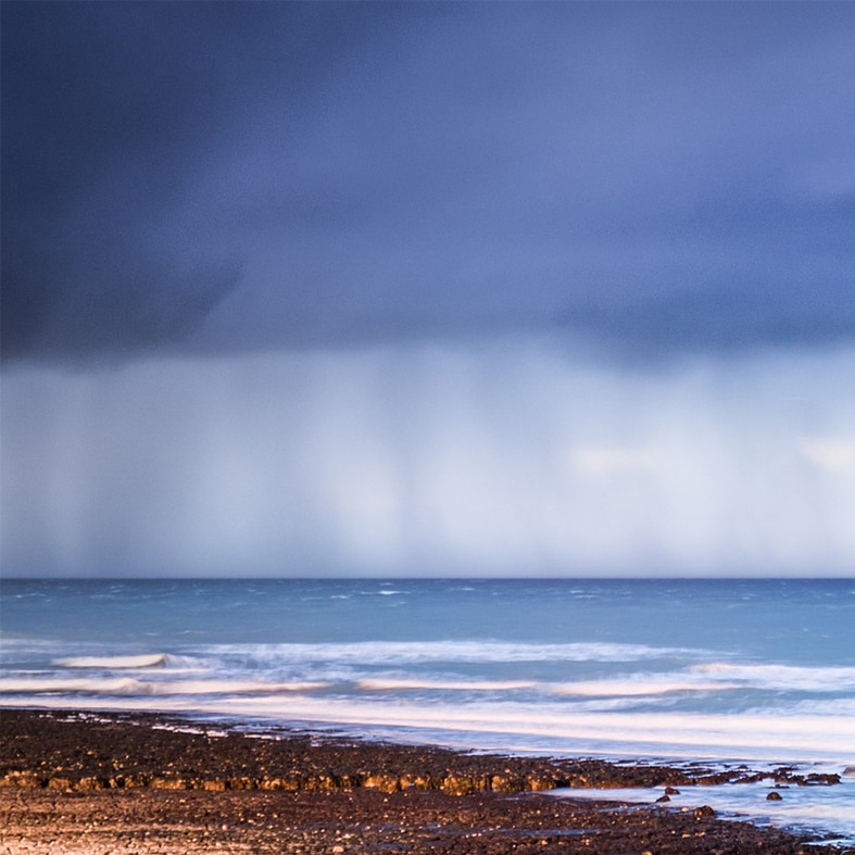 Rainclouds over the sea