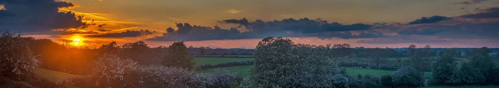 Sunset over fields