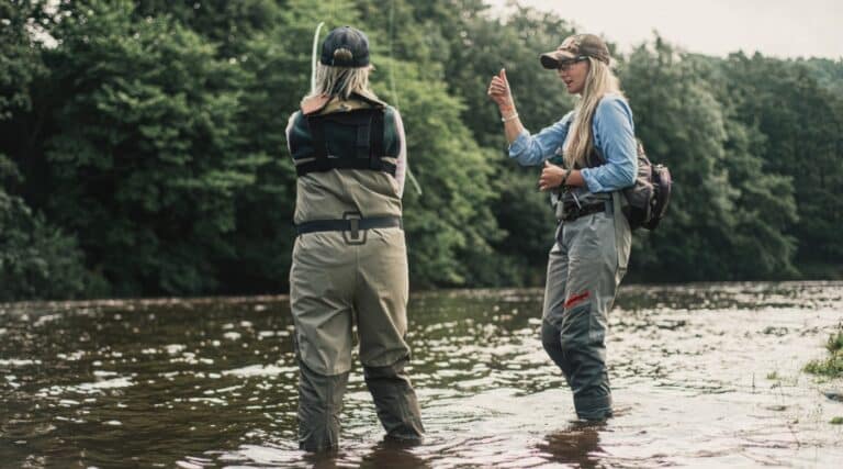 Two women fishing