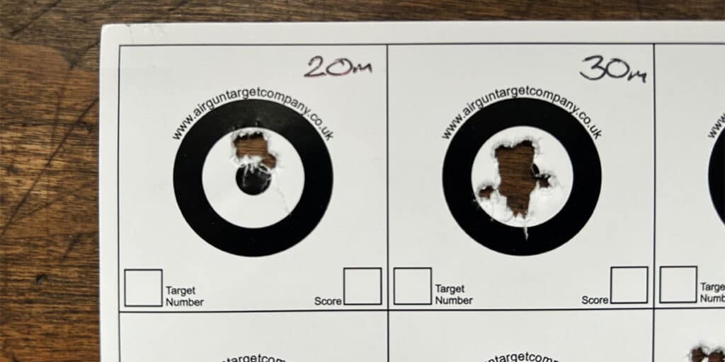 A close up of an air rifle target